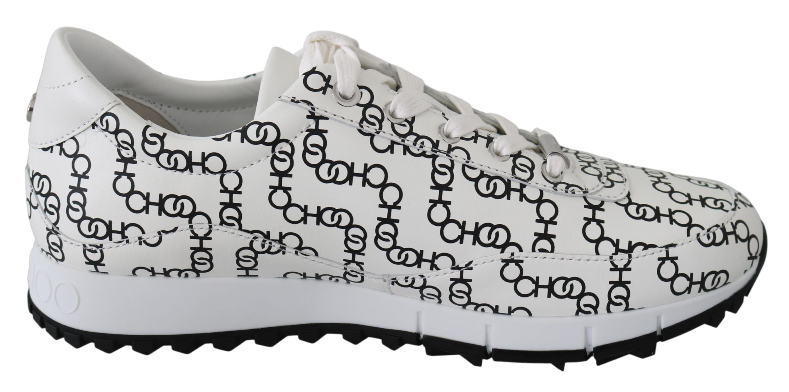 Baskets Jimmy Choo Monza noires/blanches