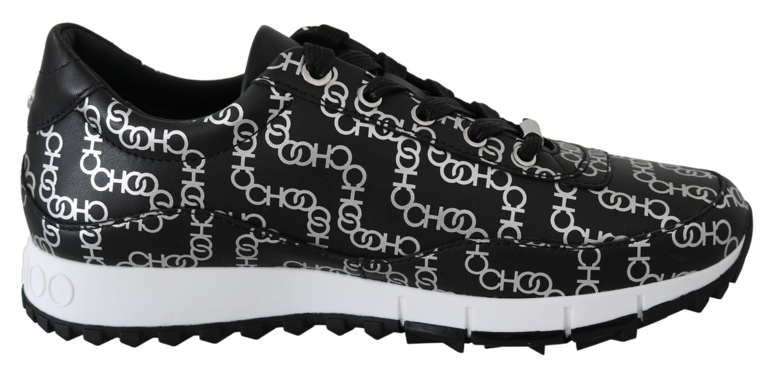 Baskets Jimmy Choo Monza noires argentées