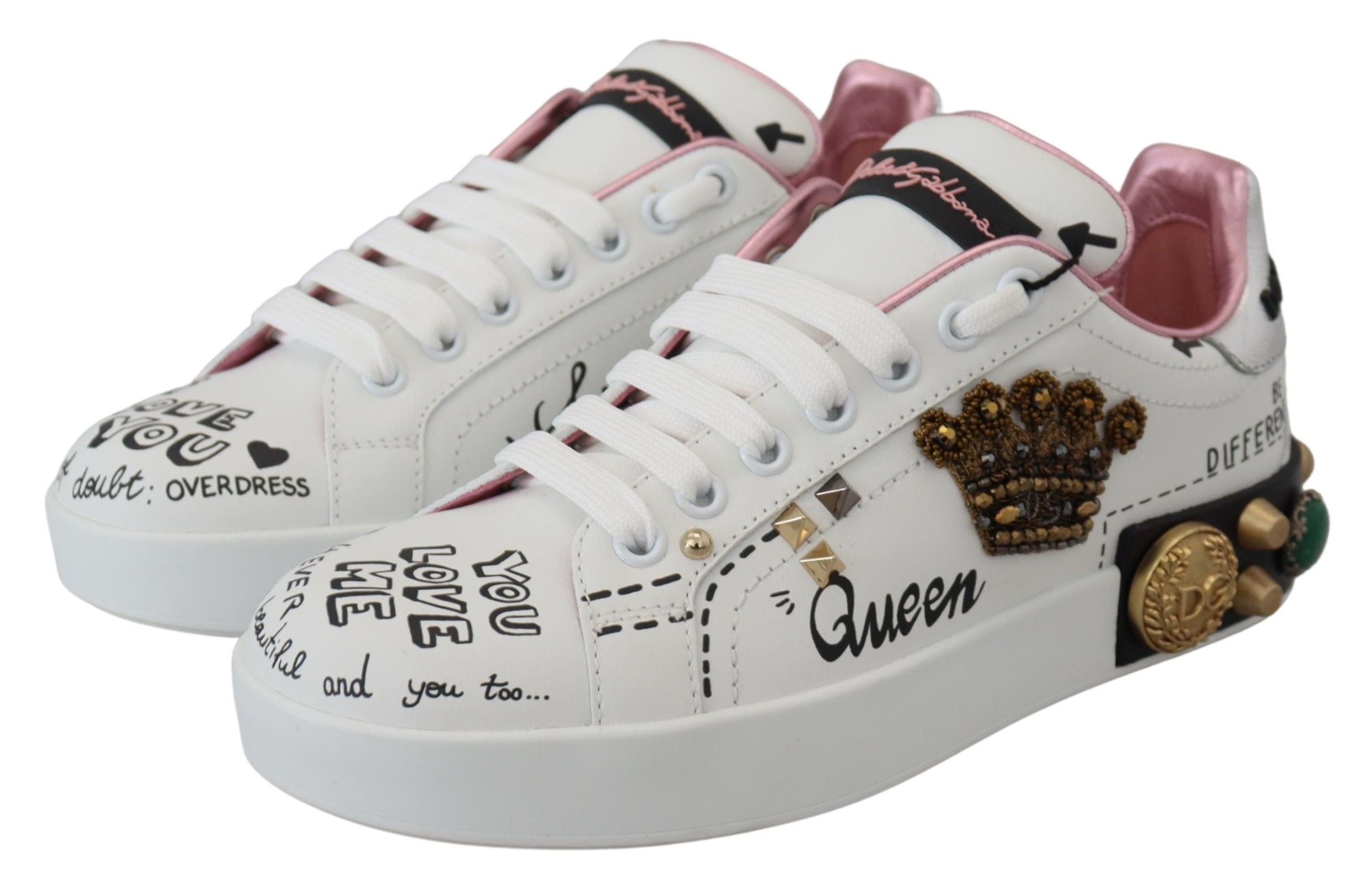 Baskets Dolce & Gabbana Queen Crown blanches