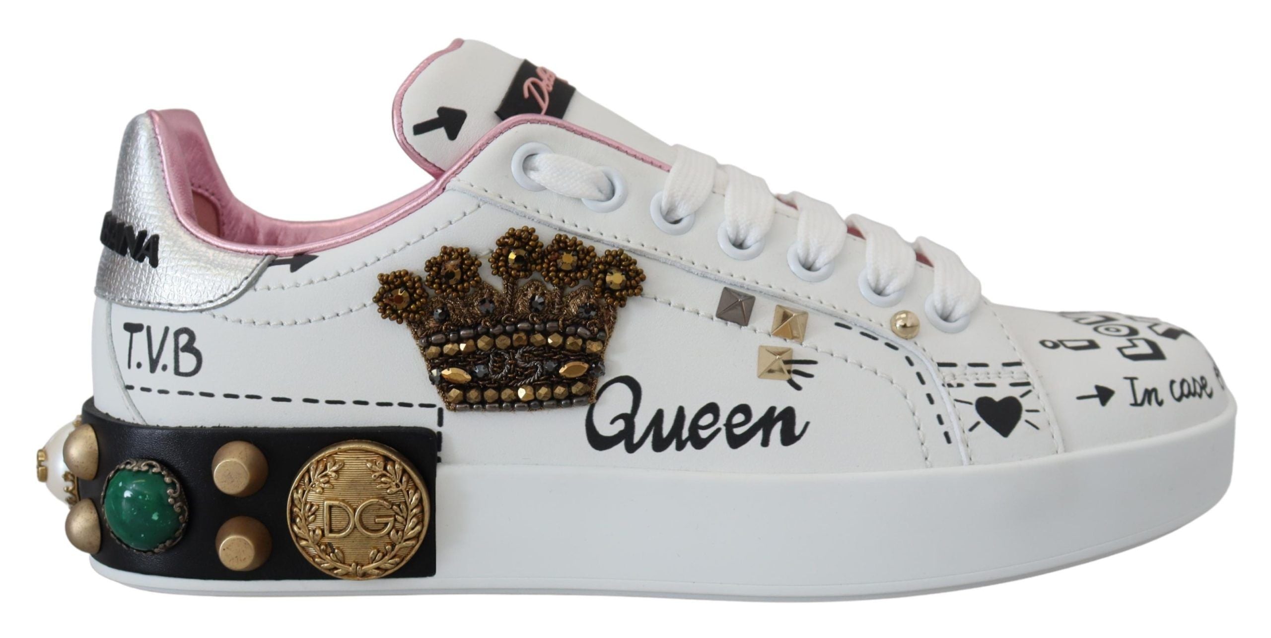 Baskets Dolce & Gabbana Queen Crown blanches