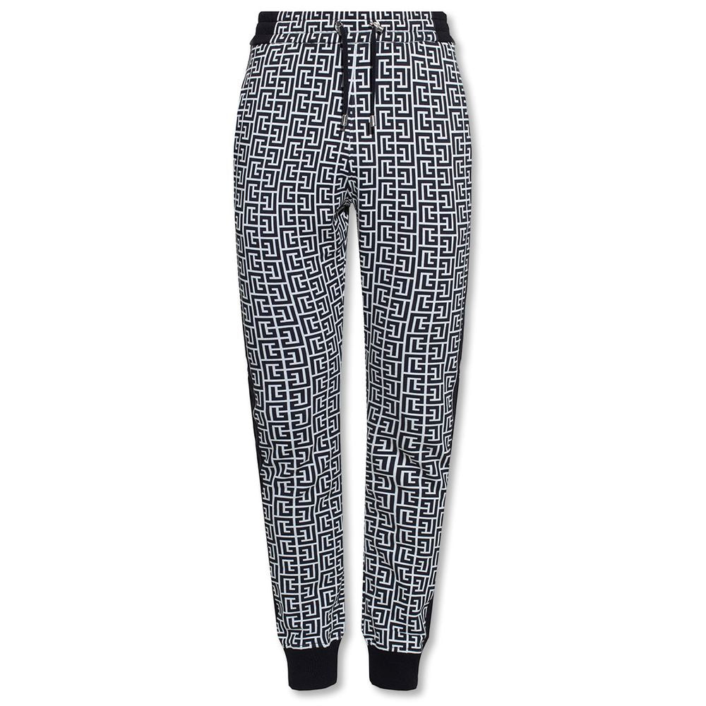 Pantalon Balmain avec motif grec noir