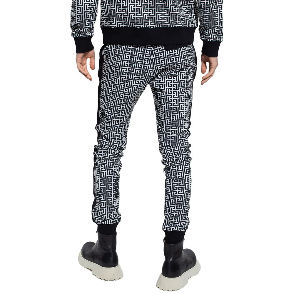 Pantalon Balmain avec motif grec noir