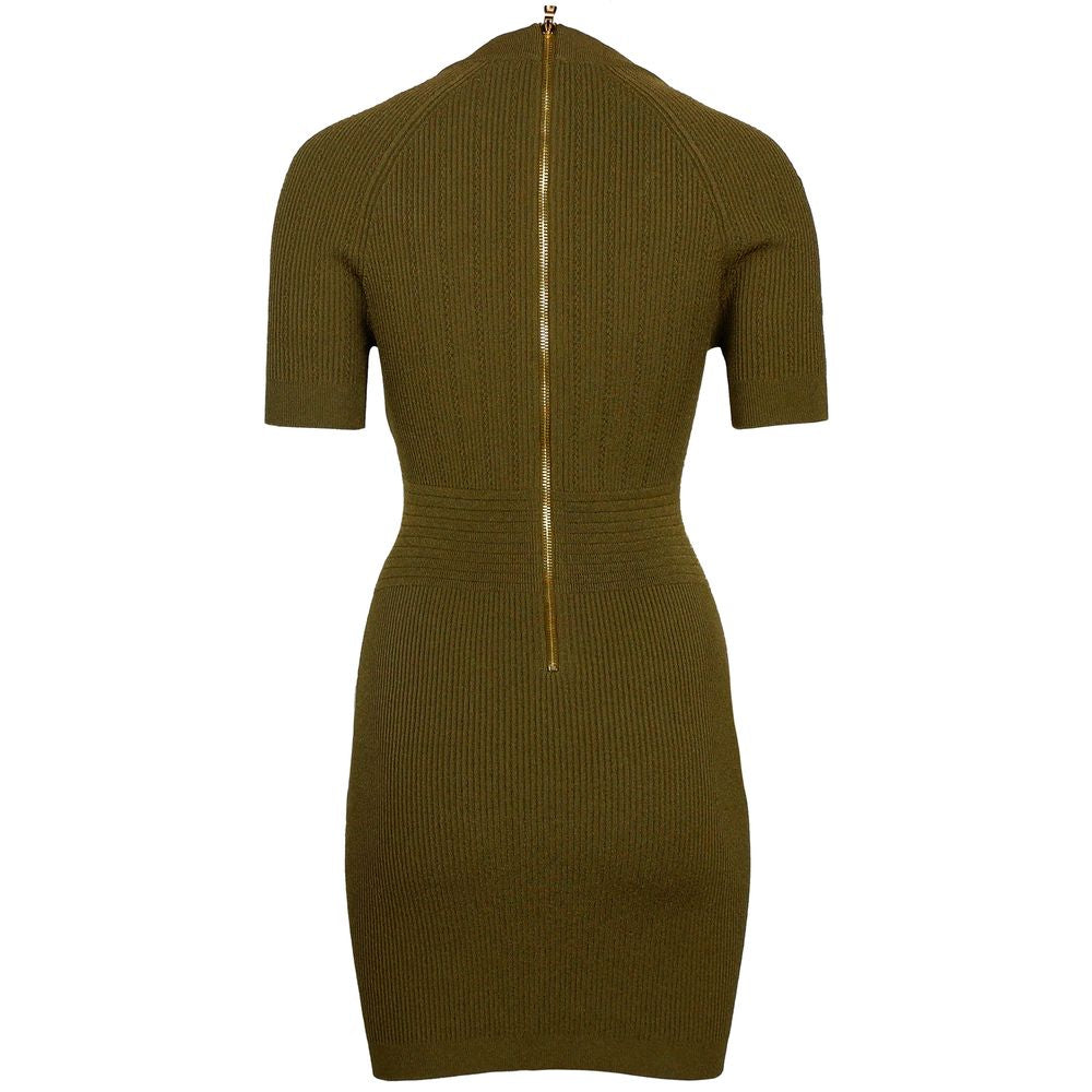 Robe Balmain avec bouton doré verte