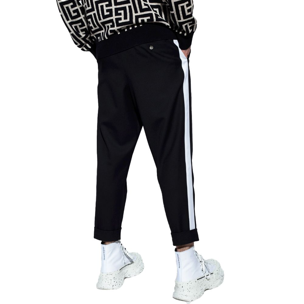 Pantalon Balmain à rayures blanches noires