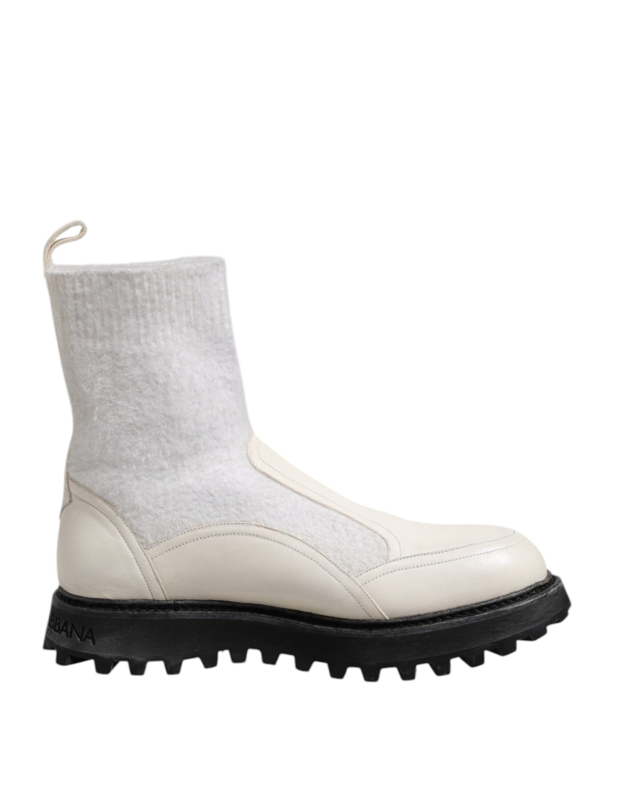 Bottines Dolce & Gabbana blanches beiges