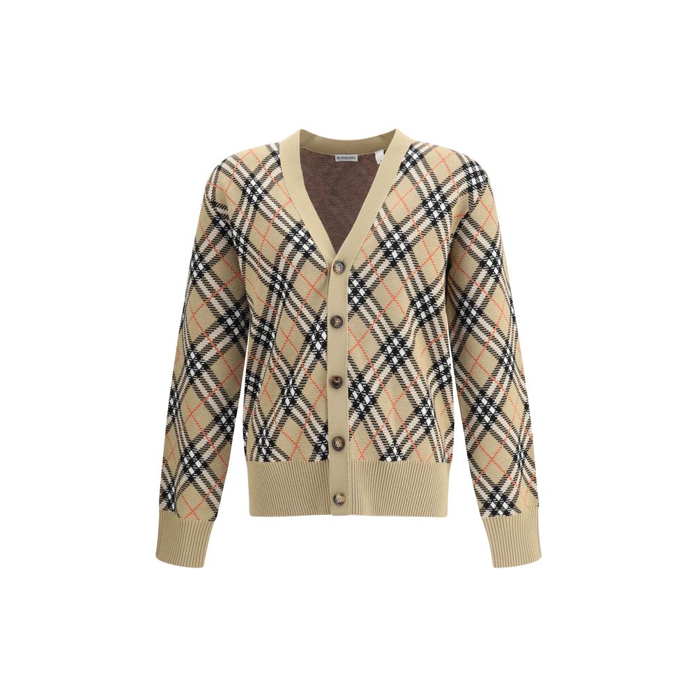 Cardigan Burberry Archive Check gris
