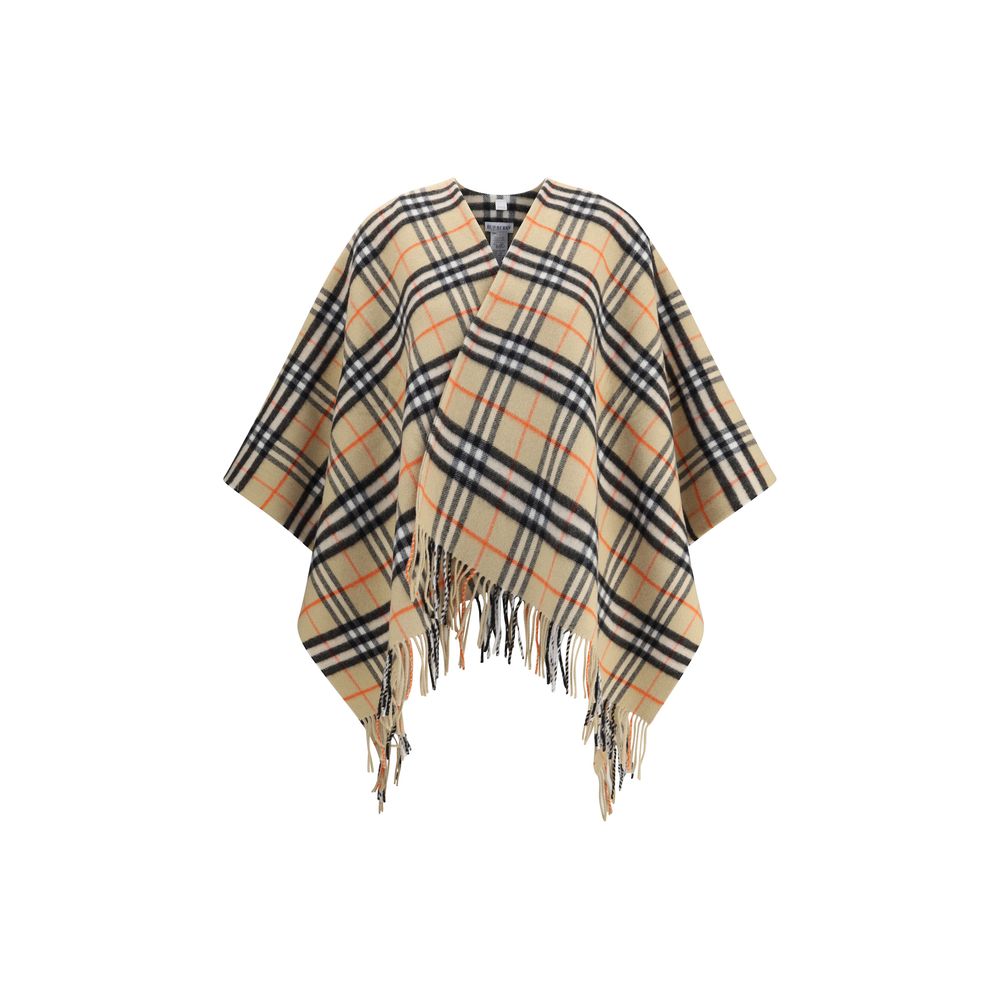 Capa Burberry Check laine gris