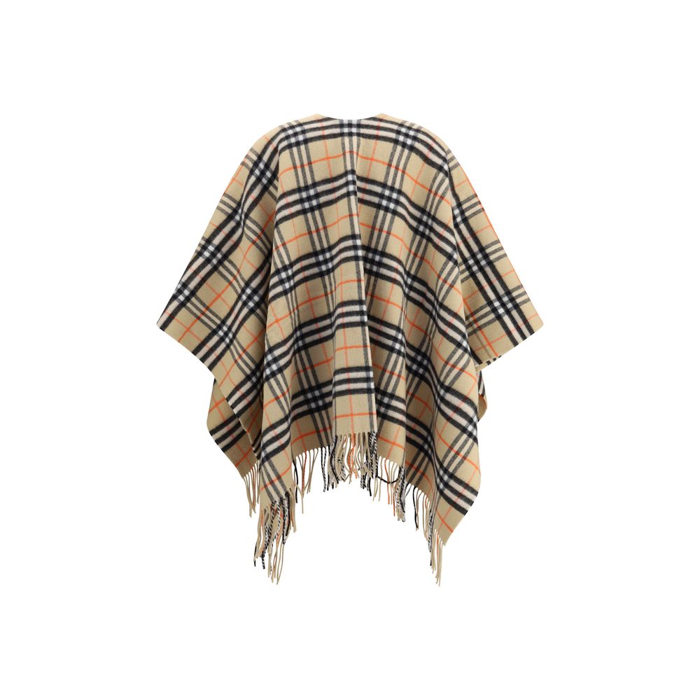 Capa Burberry Check laine gris