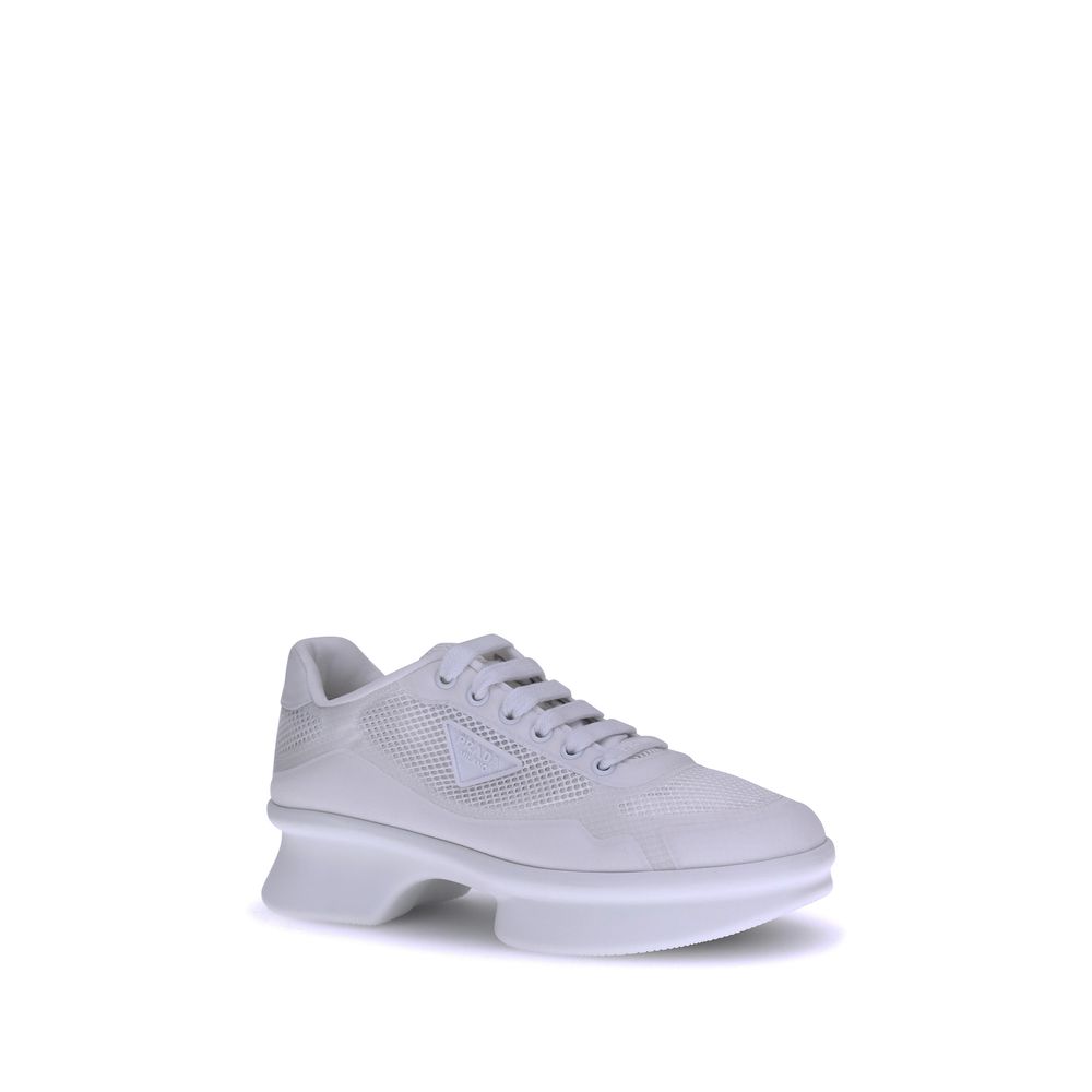 Baskets Prada perforées blanches