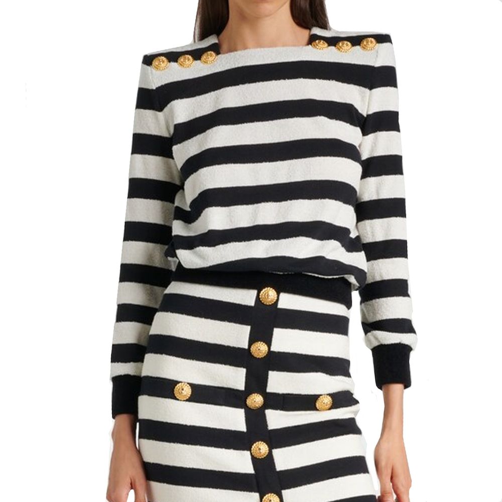 T-shirt Striped Jersey à rayures blanches et noires
