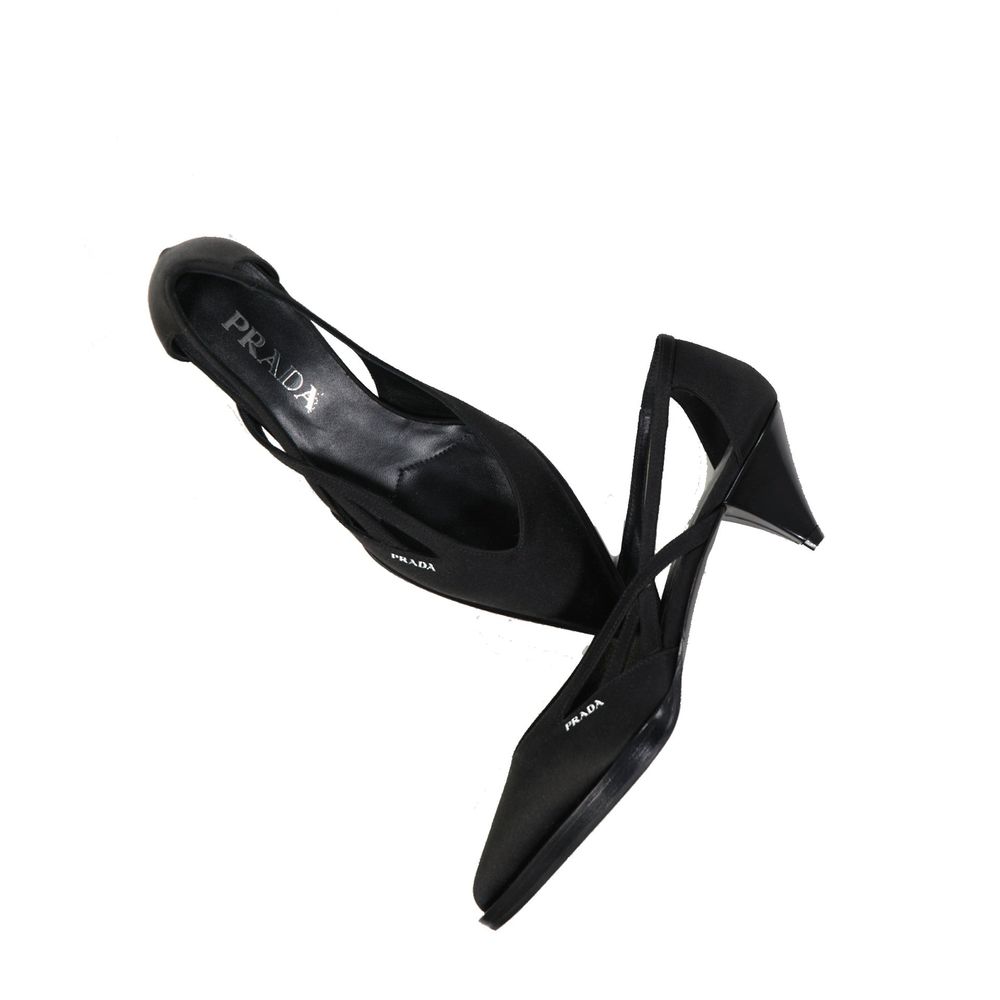 Pompes 55mm en satin cut-out noires