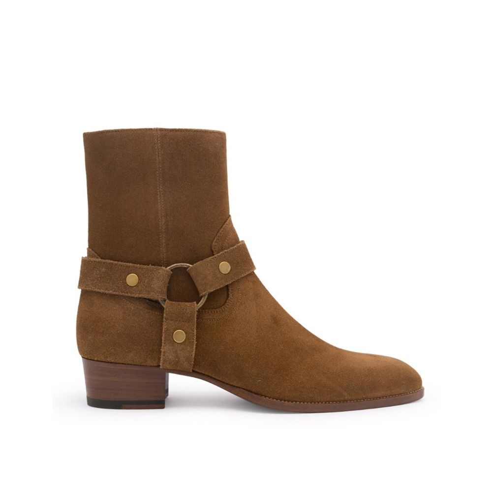 Bottines Saint Laurent Wyatt marron