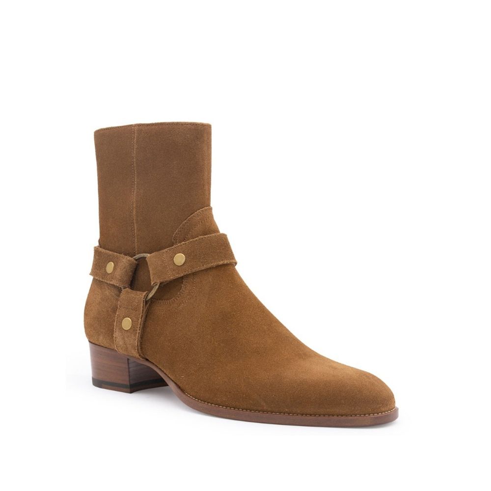 Bottines Saint Laurent Wyatt marron