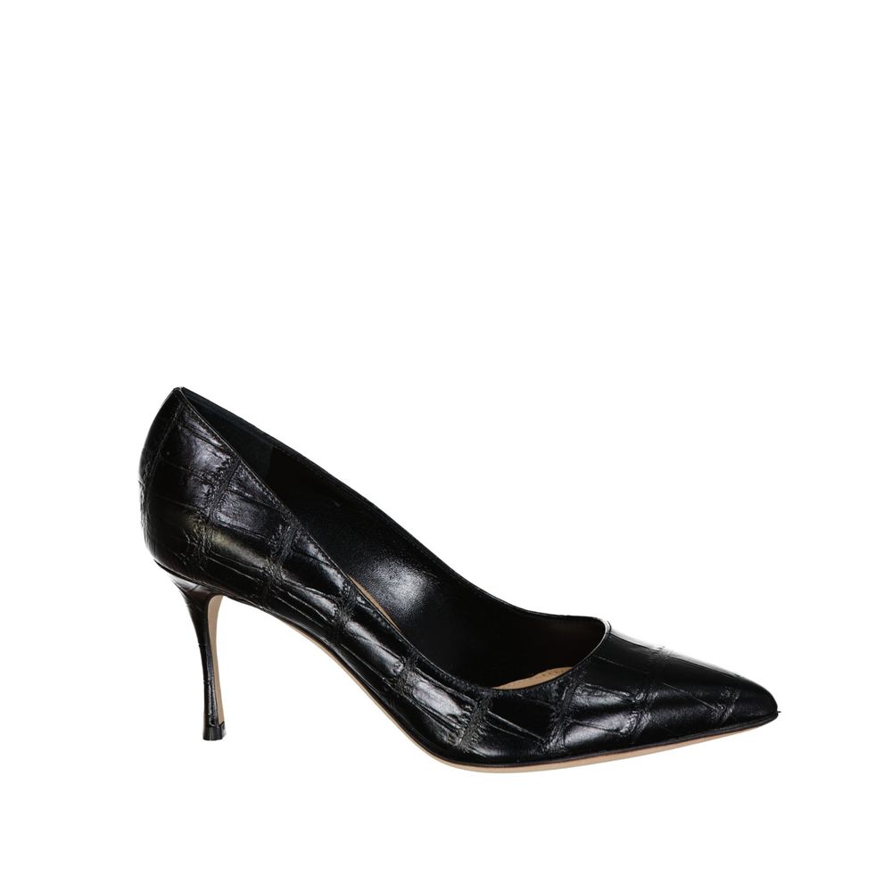 Pompes Godiva 075 en cuir croco noires