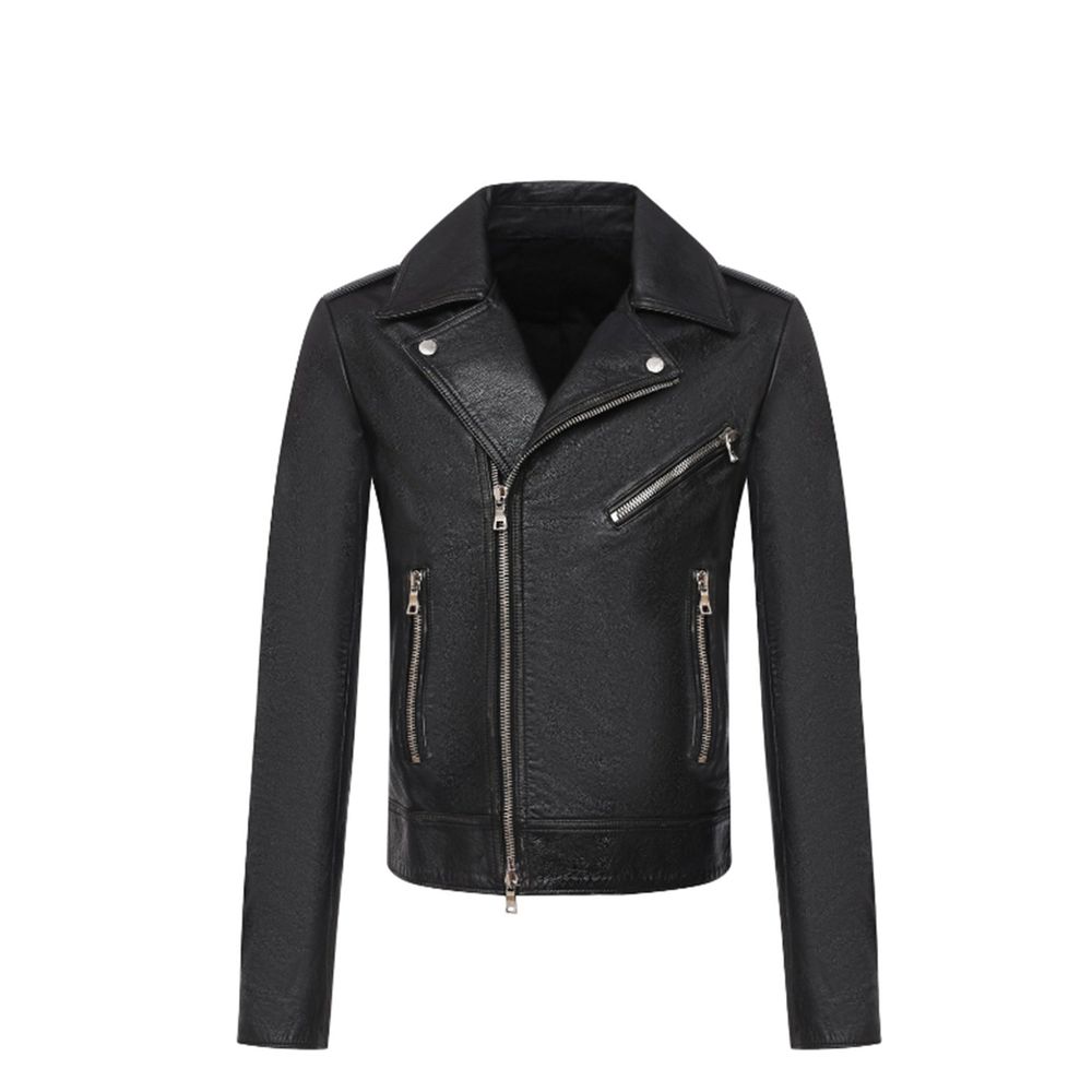 Veste cuir homme noire