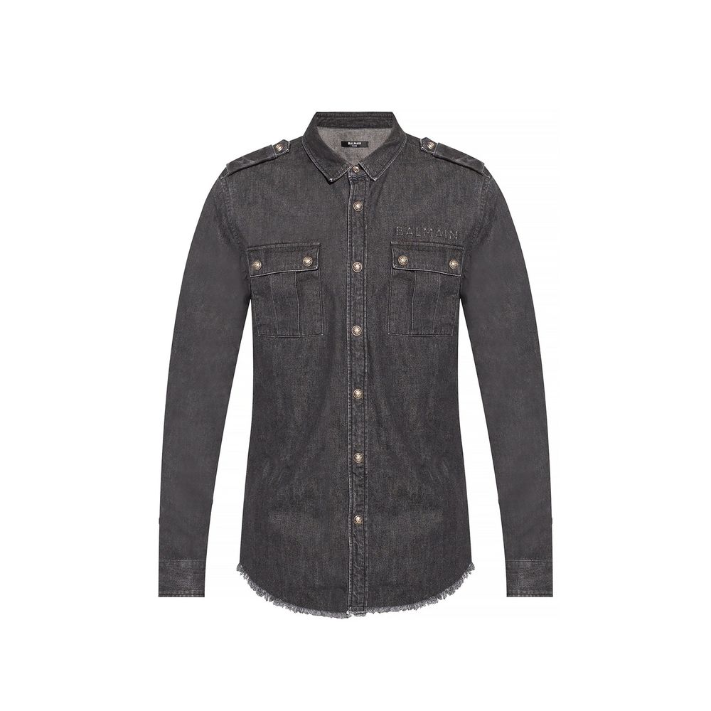 Chemise de denim en coton homme bleue