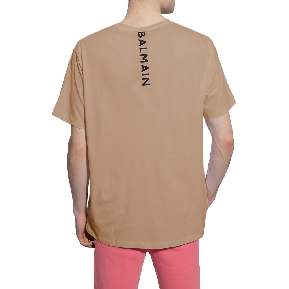 T-shirt Balmain logo marron