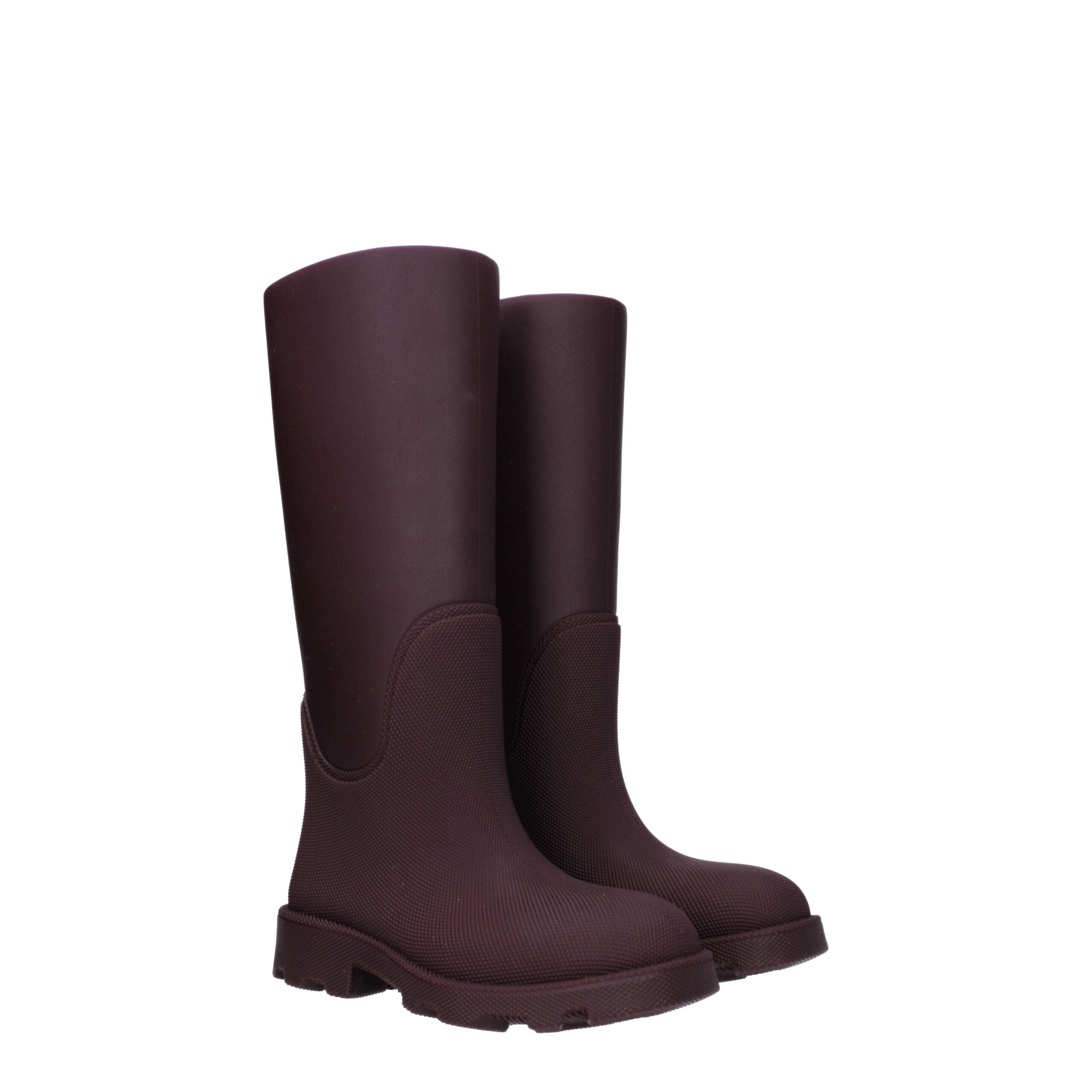 Bottines Burberry en caoutchouc rouges
