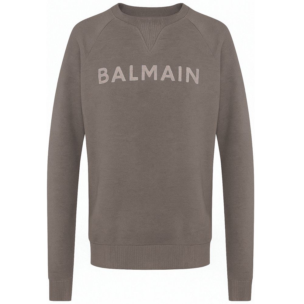 Sweatshirt Balmain logo gris mélangé