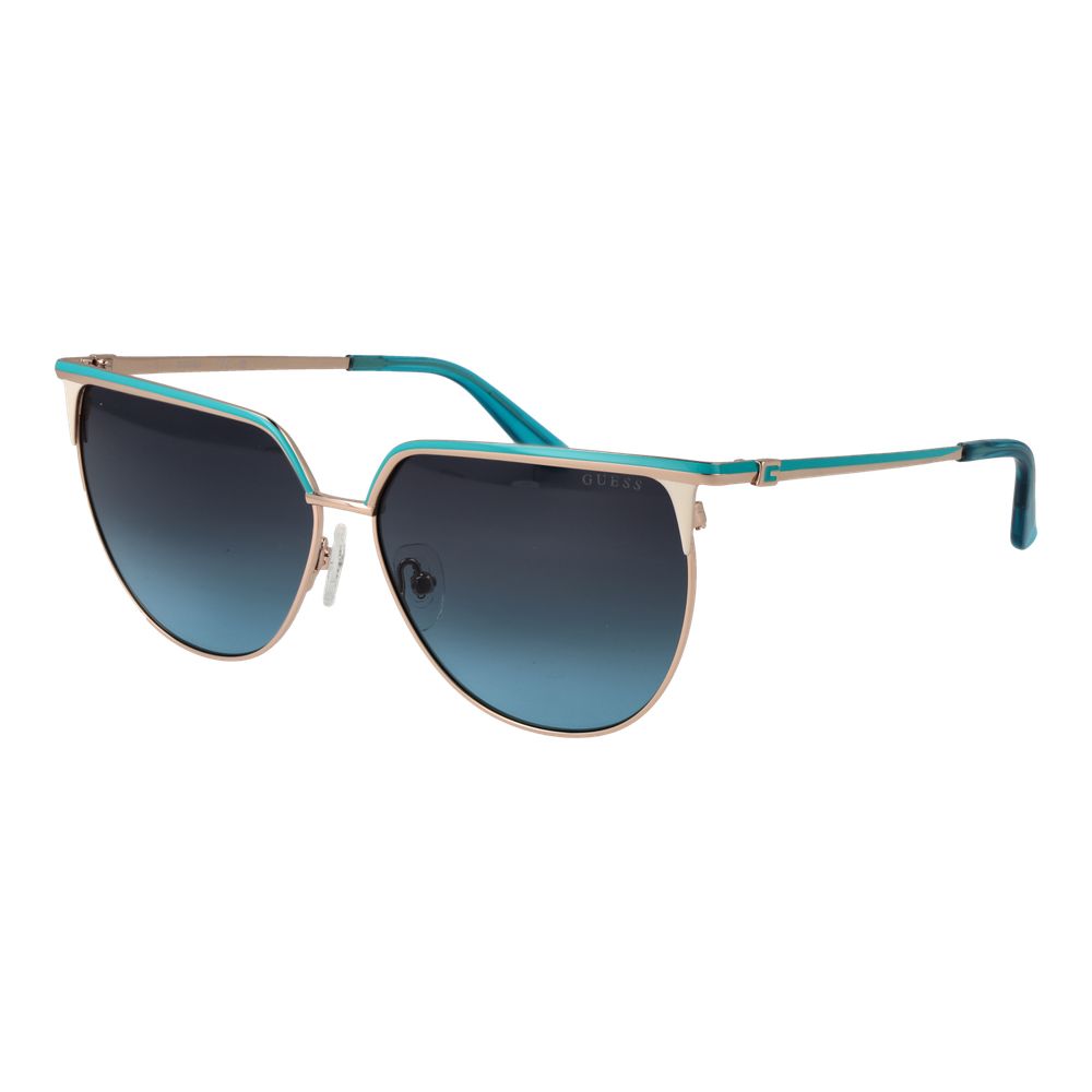 Lunettes de soleil dorées bleues dégradées