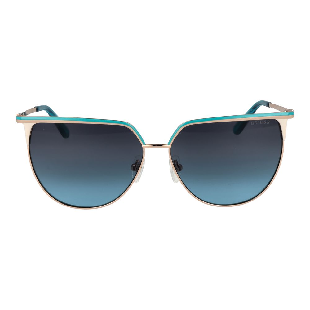 Lunettes de soleil dorées bleues dégradées