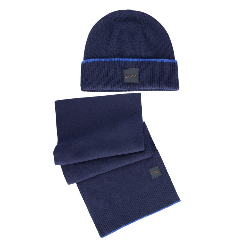 Ensemble chapeau et écharpe bleus