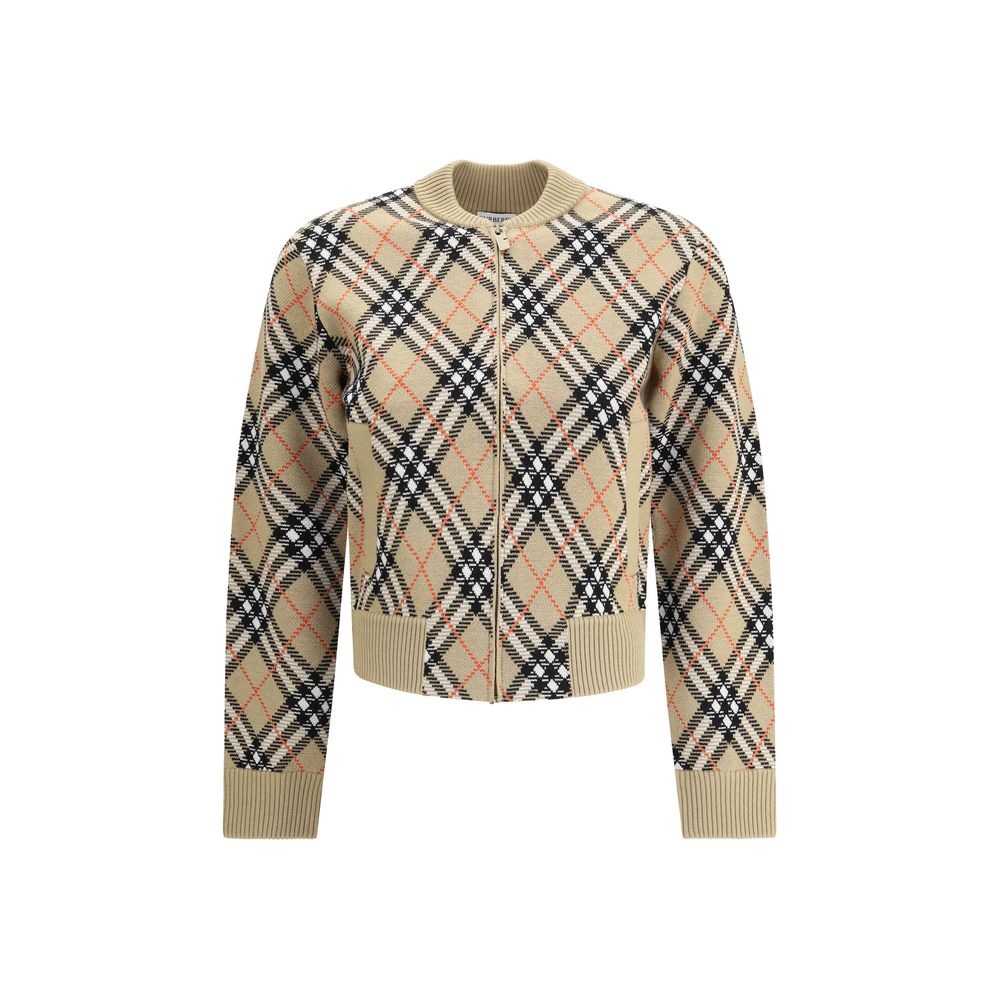 Cardigan Burberry Check à motifs beiges