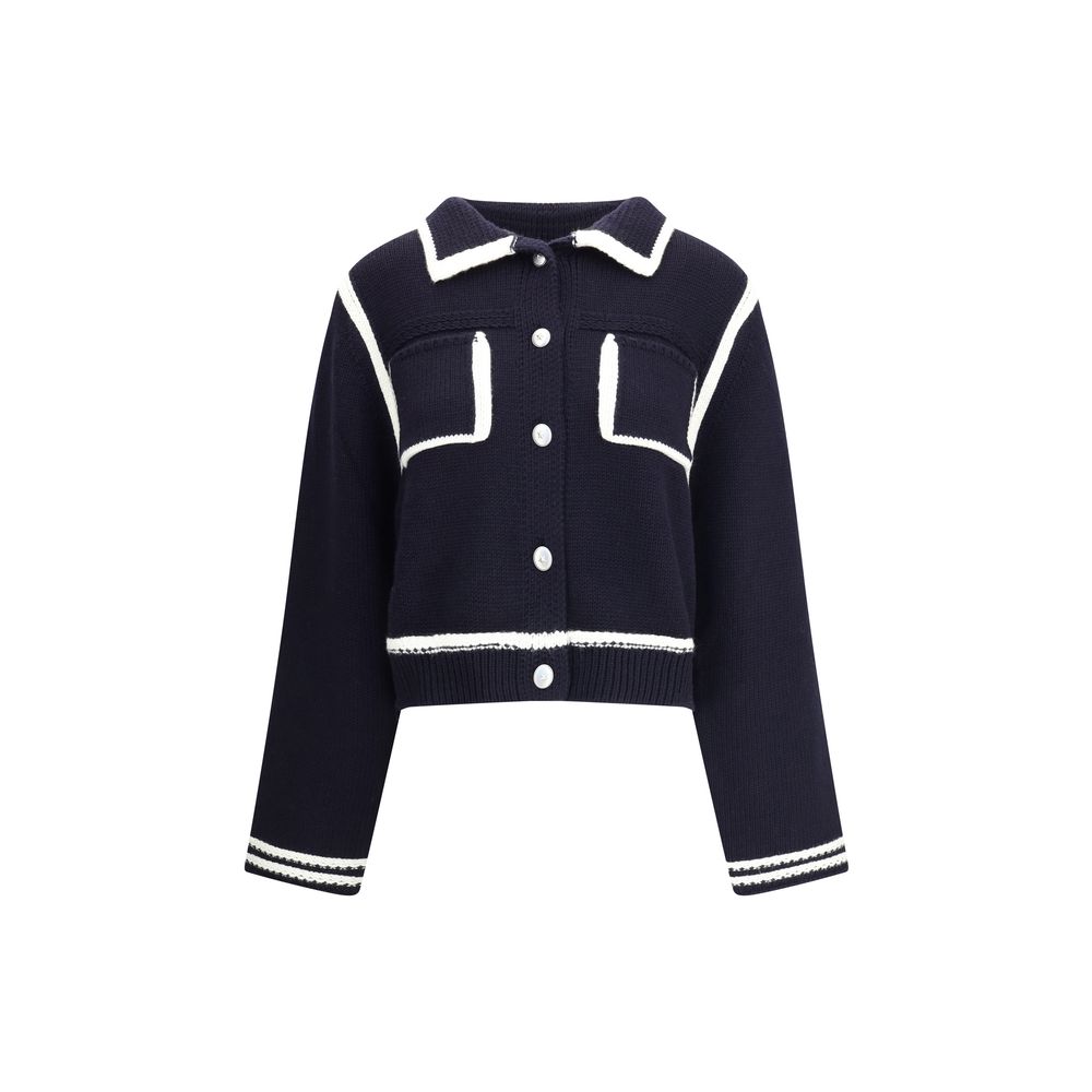 Cardigan Pinko à contrastes bleu marine