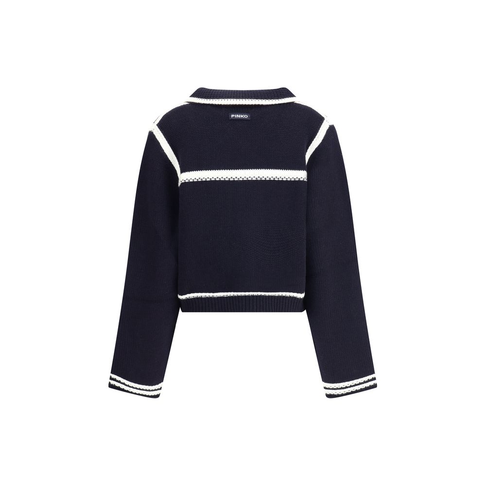Cardigan Pinko à contrastes bleu marine