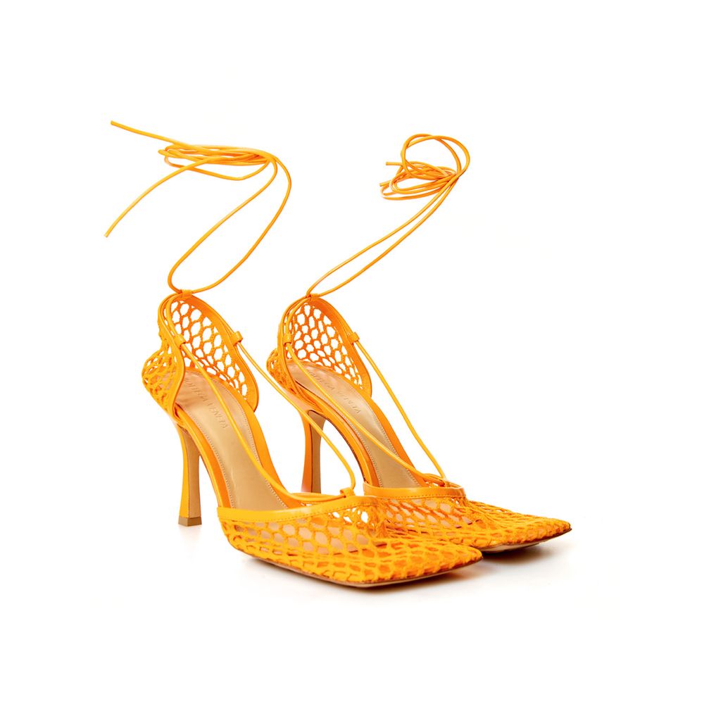Escarpins Bottega Veneta en maille orange