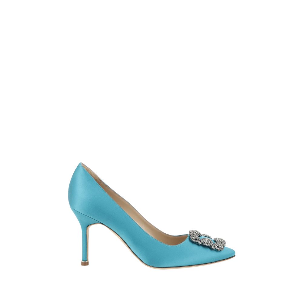 Pumps Manolo Blahnik Hangisi satin noires
