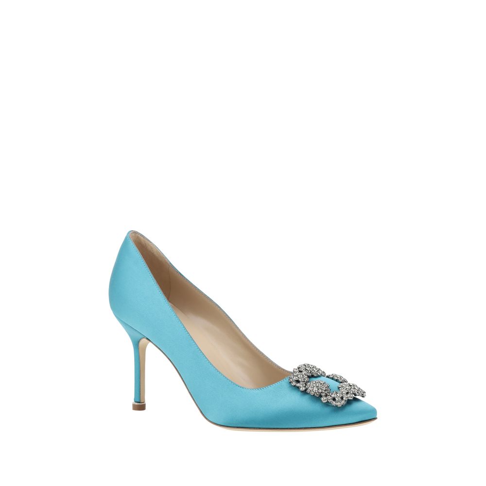 Pumps Manolo Blahnik Hangisi satin noires